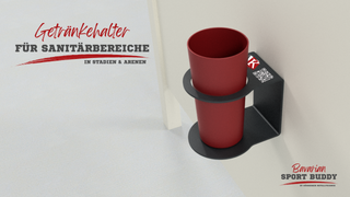 Getränkehalter für Toilettenbereiche in Konzertarenen